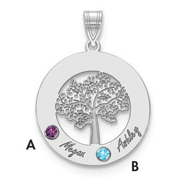 14K white gold birthstone pendants & charm