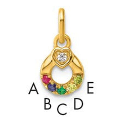 14K gold birthstone pendant