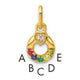 14K Dia Heart w/ 5 Birthstone Mother's Circle Pendant Semi-Mount