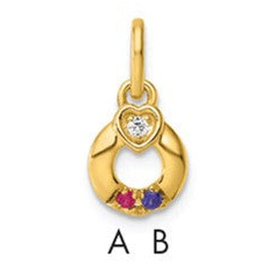 14K gold birthstone pendant