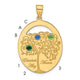 Sterling Silver/Gold-plated 3 Birthstone with SS Bezel Family Pendant
