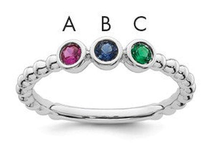 14K white gold birthstone ring
