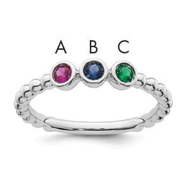 14K white gold birthstone ring