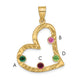 Sterling Silver/Gold-plated 4 Birthstone Heart with SS Bezel Family Pendant