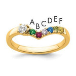 14K 6 Birthstone with Diamond Mother's Ring Semi-mount view