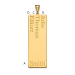 14K Yellow Gold 3 Name Family Pendant view