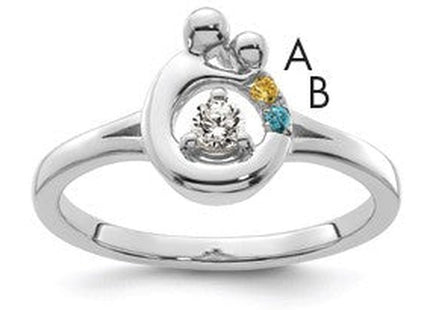 14K gold diamond birthstone ring