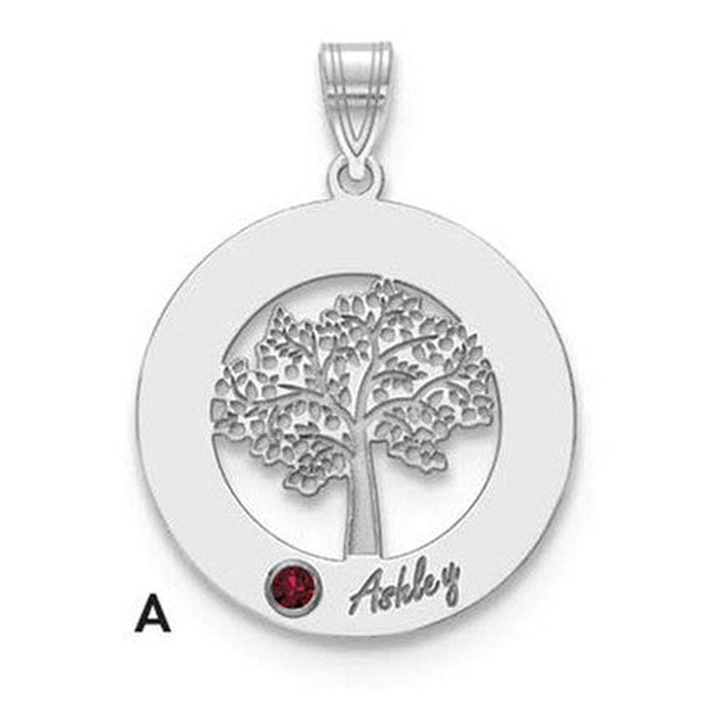 10K white gold birthstone pendant