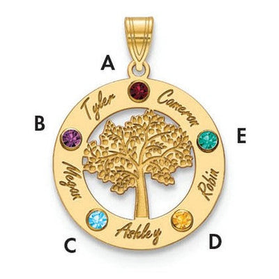 10K yellow gold birthstone pendant