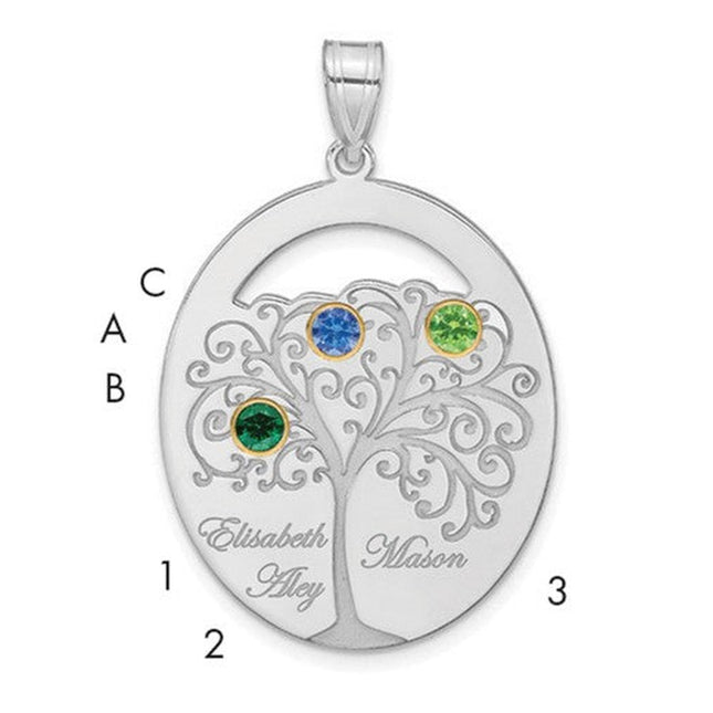 Sterling silver birthstone pendant