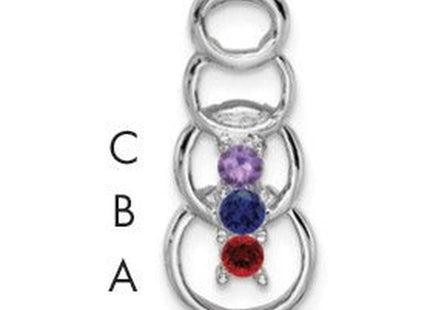 14K white gold family pendant