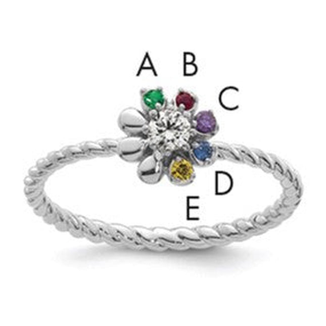 14K gold diamond birthstone ring