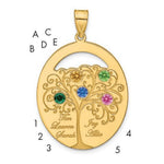 Sterling Silver/Gold-plated 5 Birthstone with SS Bezel Family Pendant view