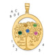 Sterling Silver/Gold-plated 5 Birthstone with SS Bezel Family Pendant
