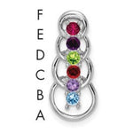 14K White Gold 6 Genuine Stone Family Pendant, 20 x 8mm view