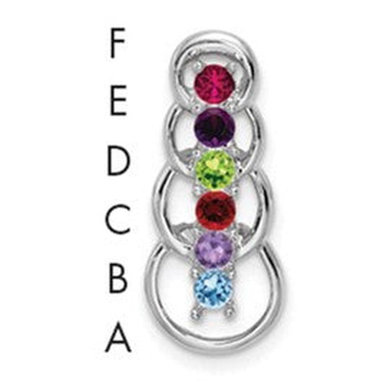 14K white gold family pendant