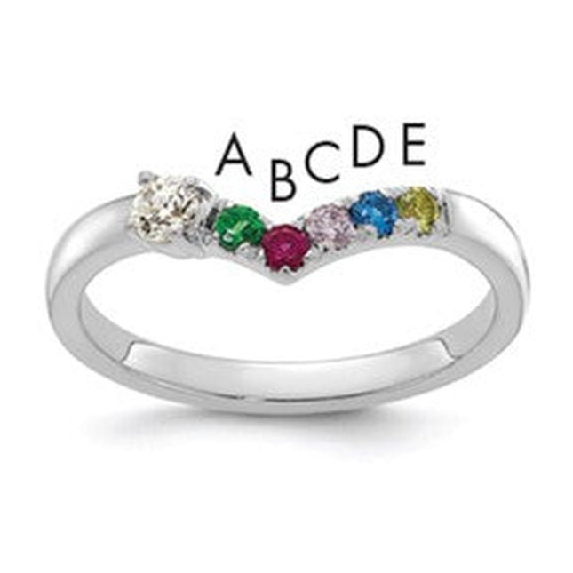 14K white gold diamond birthstone ring