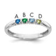 14K White Gold Genuine 4 Birthstone Mother's Ring