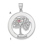 Sterling Silver/Rhod-plated 1 Birthstone with 14K Bezel Family Pendant, 29 x 25mm view