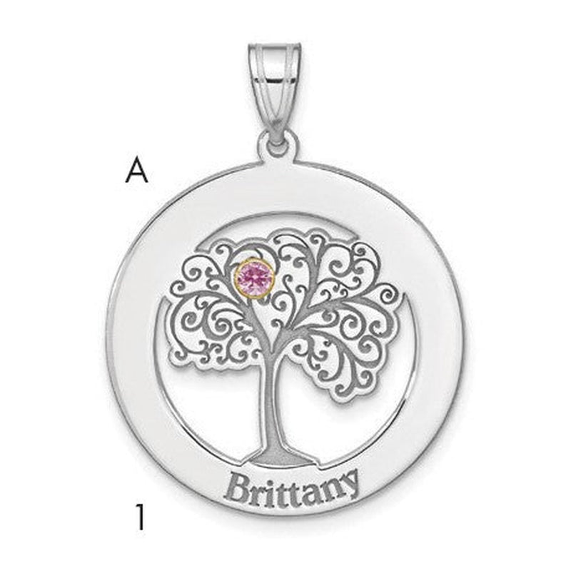 Sterling silver birthstone pendant