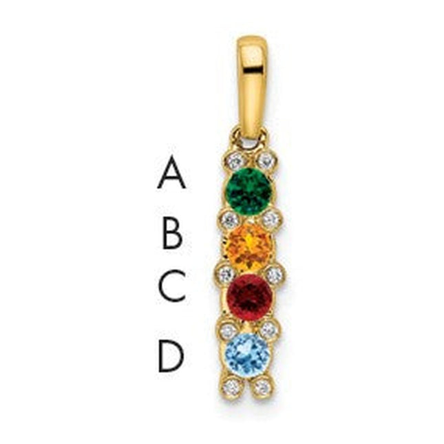 14K gold diamond family pendant