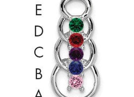 14K white gold family pendant