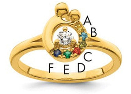 14K gold diamond birthstone ring