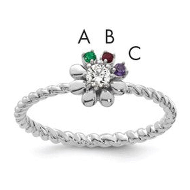 14K gold diamond birthstone ring