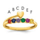 14K Heart with 6 Synthetic Birthstone Mother's Ring