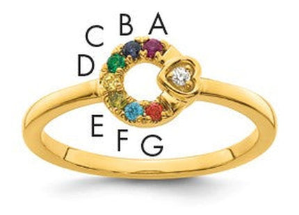14K gold birthstone ring