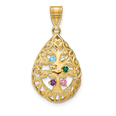 14K yellow gold tree of life pendant