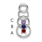 14K White Gold 3 Synthetic Stone Family Pendant, 20 x 8mm view