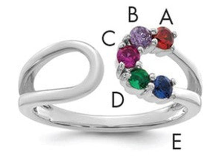 14K white gold birthstone ring