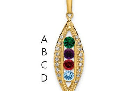 14K gold diamond family pendant