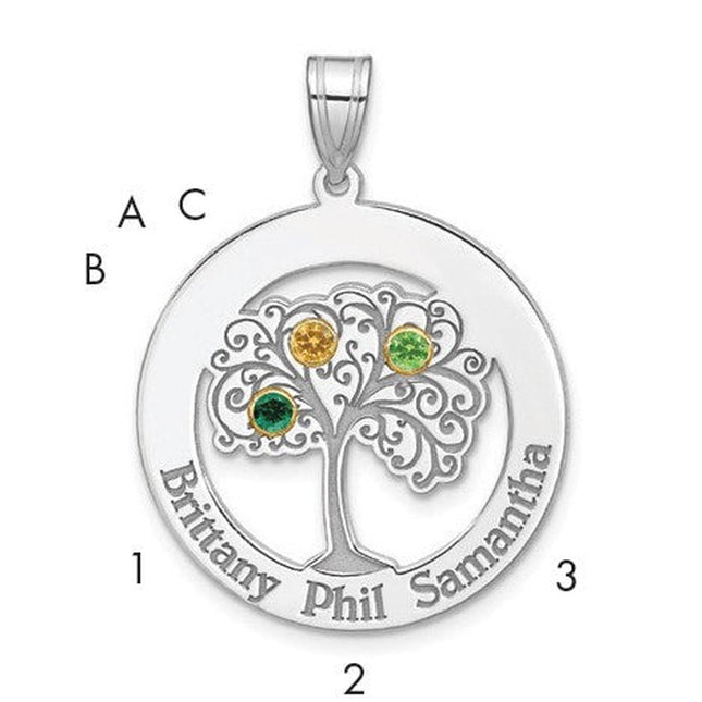 Sterling silver birthstone pendant