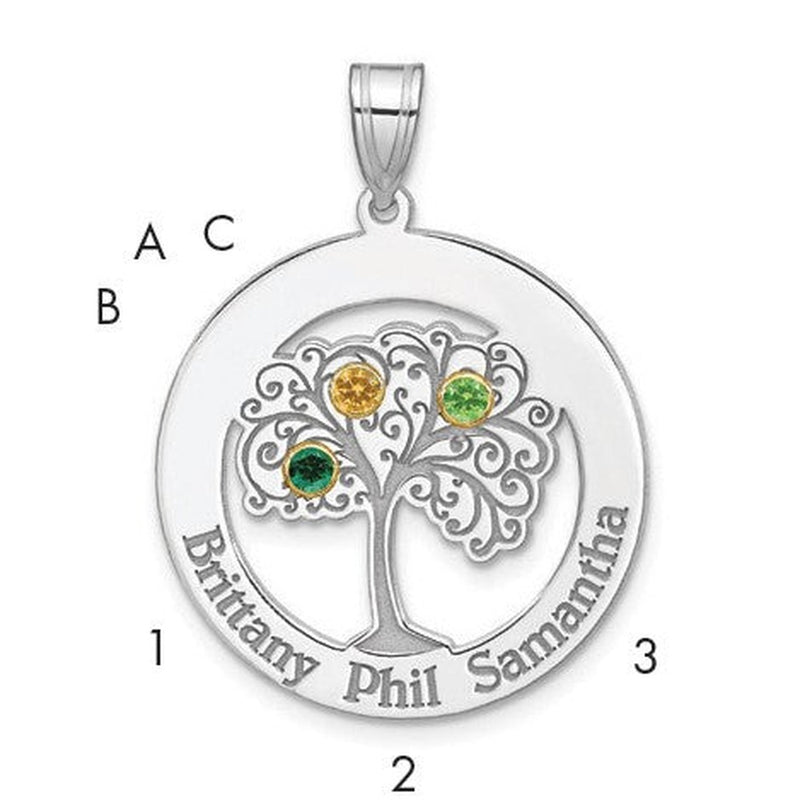 Sterling silver birthstone pendant