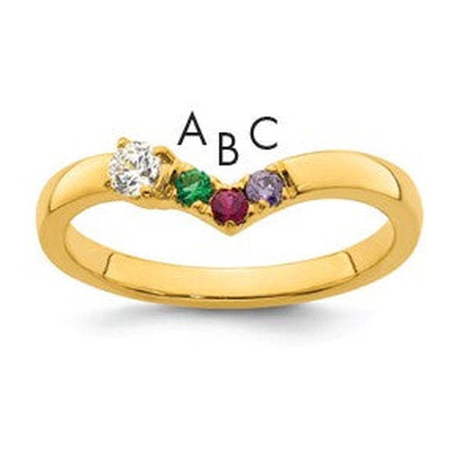 14K gold diamond birthstone ring