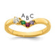 14K 3 Genuine Birthstone with Diamond Mother's Ring