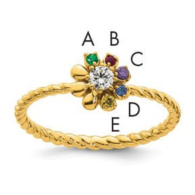 14K gold diamond birthstone ring