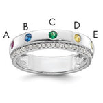 14K WG 5 Birthstone and Diamond Mother's Ring Semi-mount view