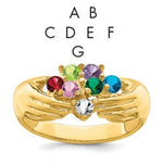 14k 7 Synthetic Stone Family Ring view 1