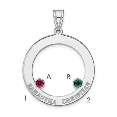 Sterling silver birthstone pendant