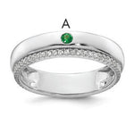 14K WG 1 Birthstone and Diamond Mother's Ring Semi-mount view