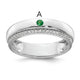 14K WG 1 Birthstone and Diamond Mother's Ring Semi-mount