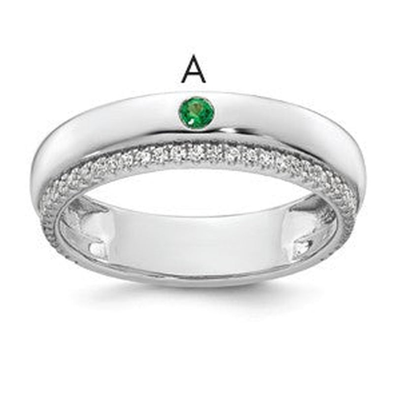 14K gold diamond birthstone ring