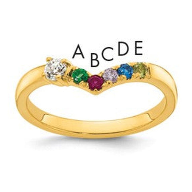 14K gold diamond birthstone ring