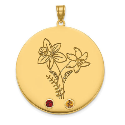 14K yellow gold birthstone pendant