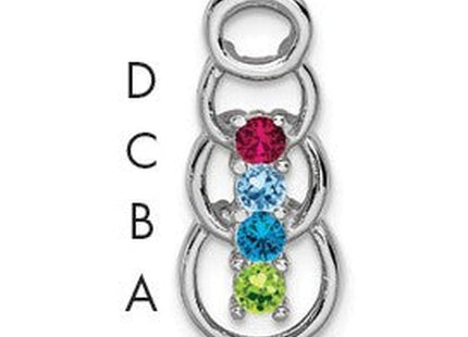 14K white gold family pendant