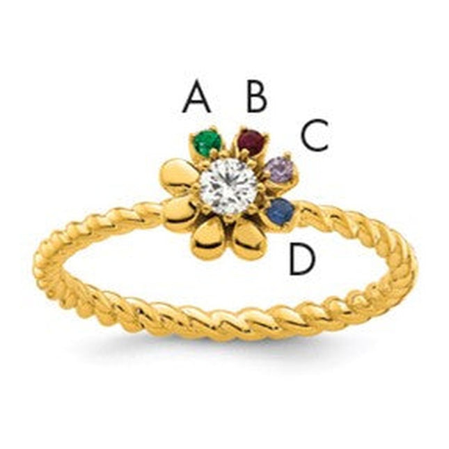 14K gold diamond birthstone ring