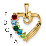 14K 5 Synthetic Stone Family Pendant, 19 x 19mm view